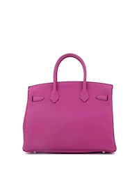 Pre-Owned Hermes Birkin 30 Handbag Pink Clemence with Palladium Hardware