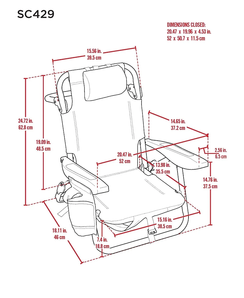 Rio Beach 2 x 2 x 2 ft Multi Kids Backpack Chair
