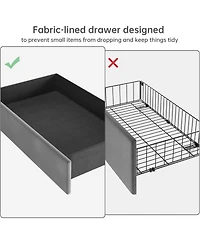 gaomon Upholstered Platform Bed Frame with Trundle & 4 Storage Drawers