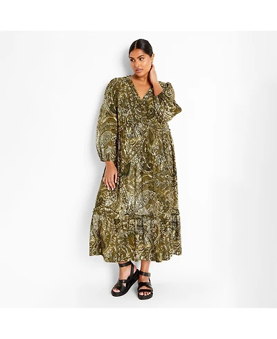 City Chic Women's Gaia Print Dress