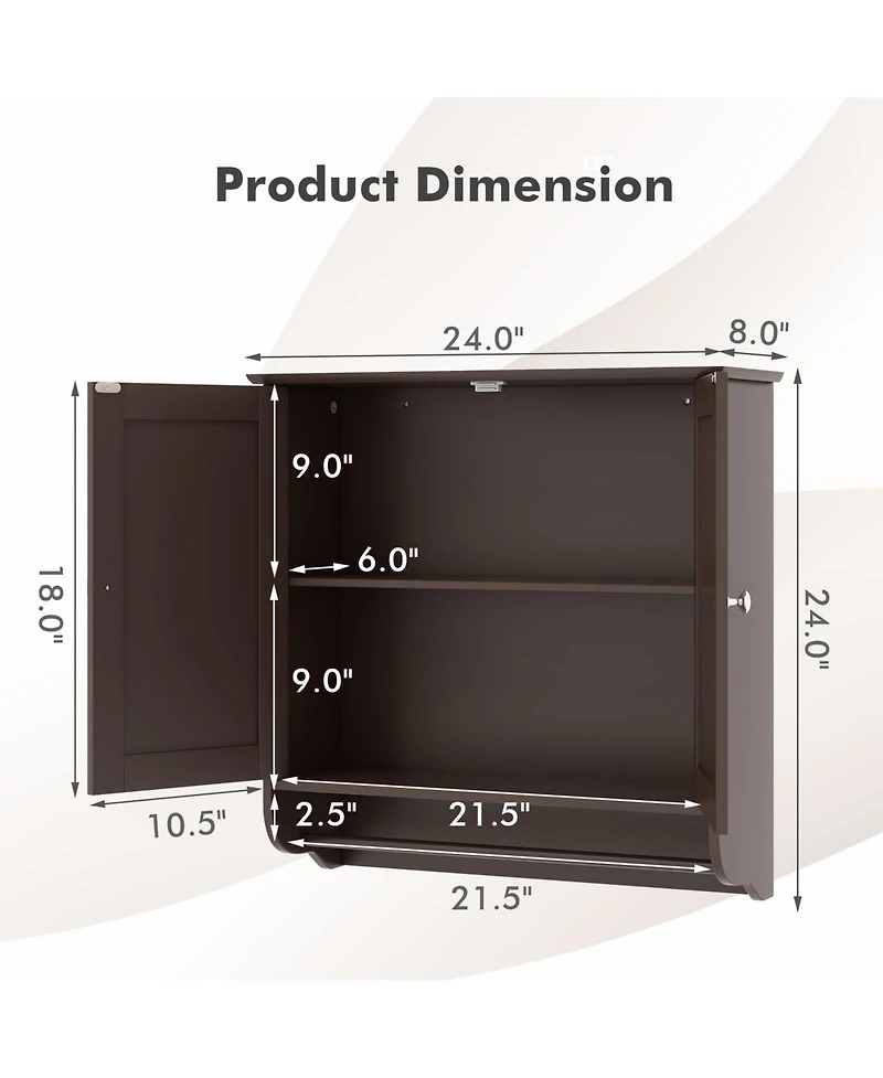 Volenca Wall-Mount Bathroom Medicine Cabinet with Storage and Towel Bar