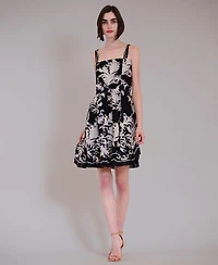 julia jordan Women's Sleeveless Square Neck Short Dress