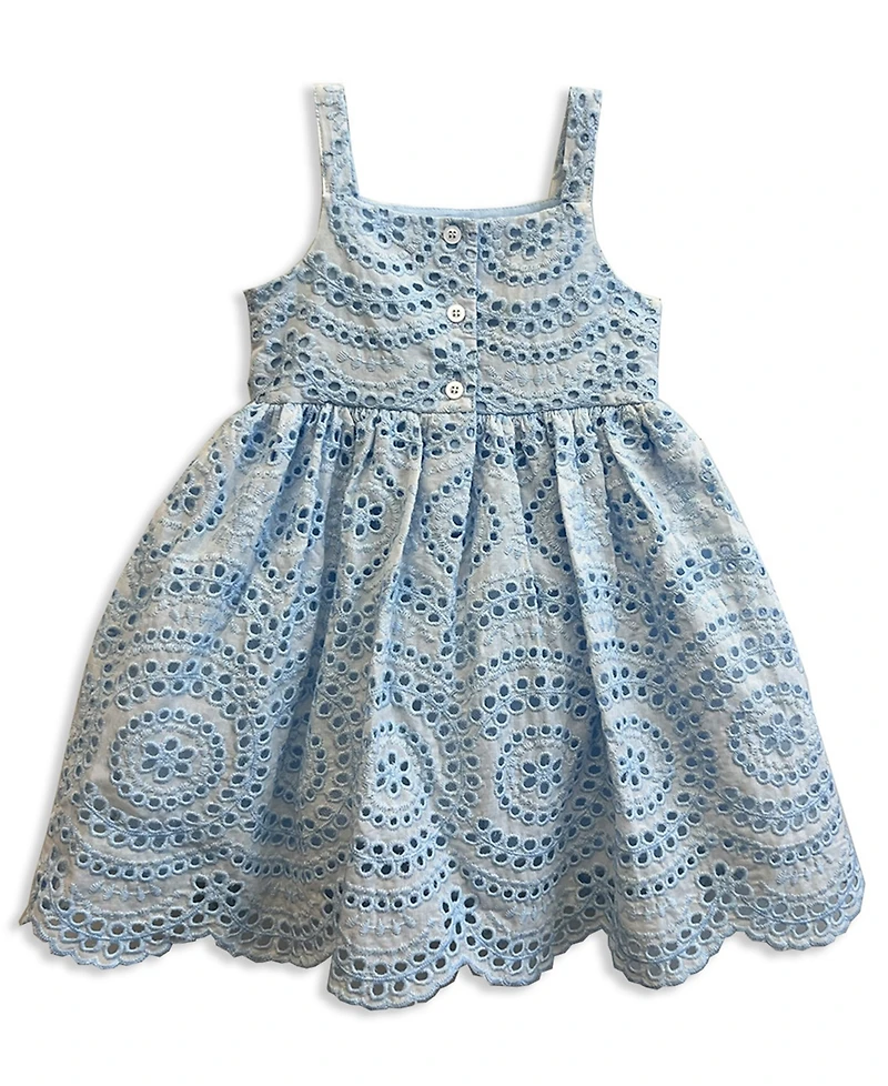 Blueberi Boulevard Baby Girls' Eyelet Square Neck Sundress