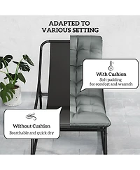 Outsunny 2 Pieces Outdoor Rocking Chairs, Cushioned Patio Rocker, Dark