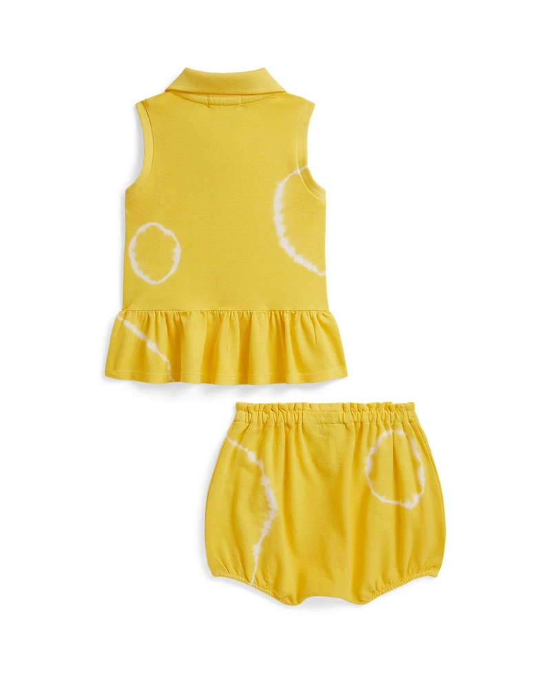 Polo Ralph Lauren Baby Girls' Tie-Dye Mesh Sleeveless Shirt and Bloomer, 2-Piece Set