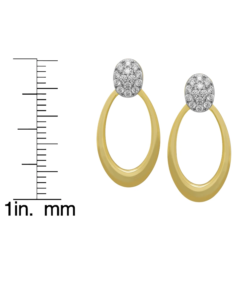 Macy's 2-Piece Lab-Grown White Sapphire (0.84 ct. t.w.) Oval Door Knocker Necklace and Earrings Set in 14k Gold in Sterling Silver