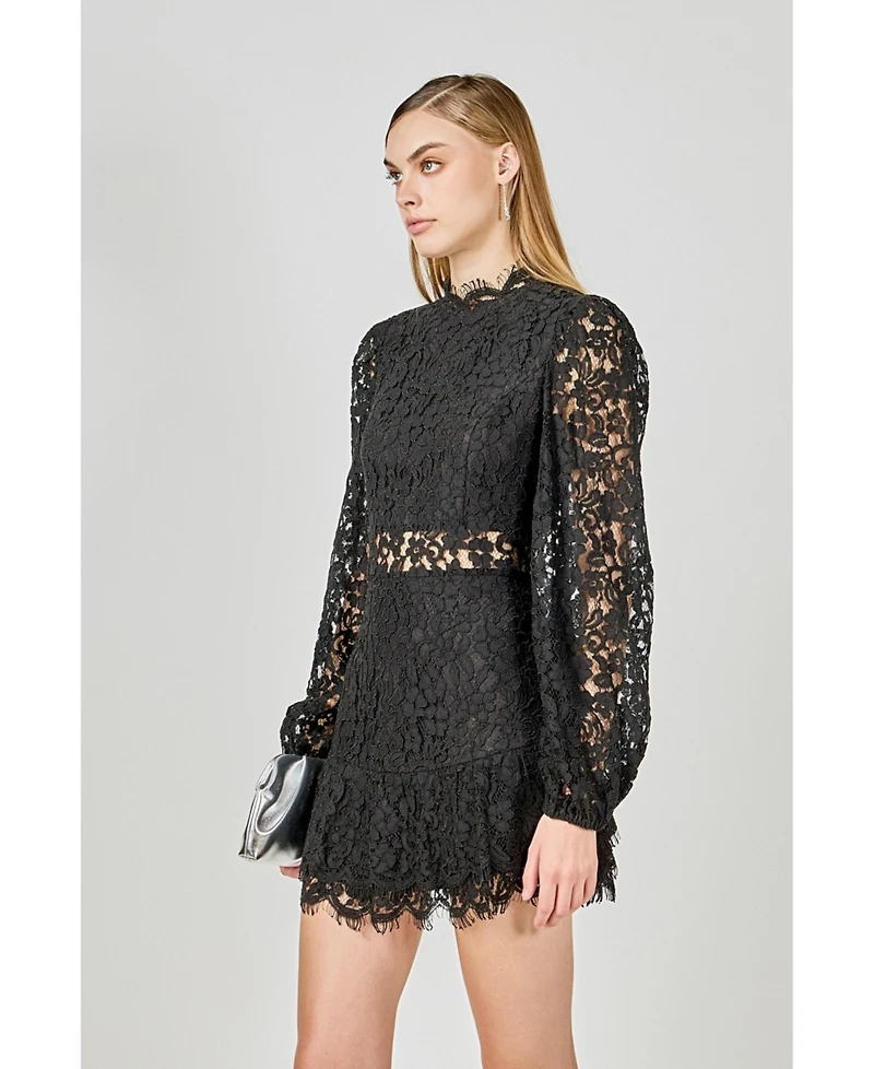 endless rose Women's Laced Cutout Mini Dress