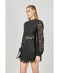 endless rose Women's Laced Cutout Mini Dress