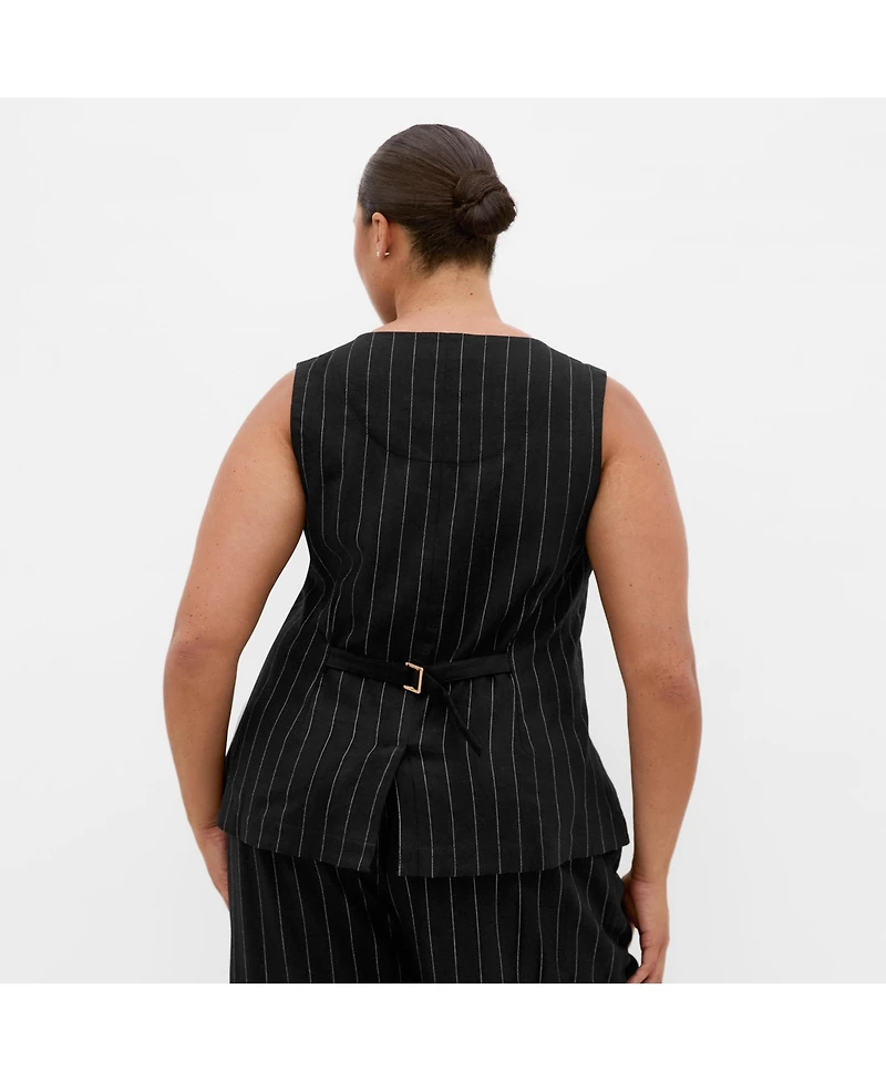 City Chic Women's Plus Kelly Stripe Vest