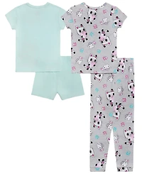 Ame Girls' 4-8 Gabby's Dollhouse Print Tops, Shorts and Pants, 4-Piece Pajama Set