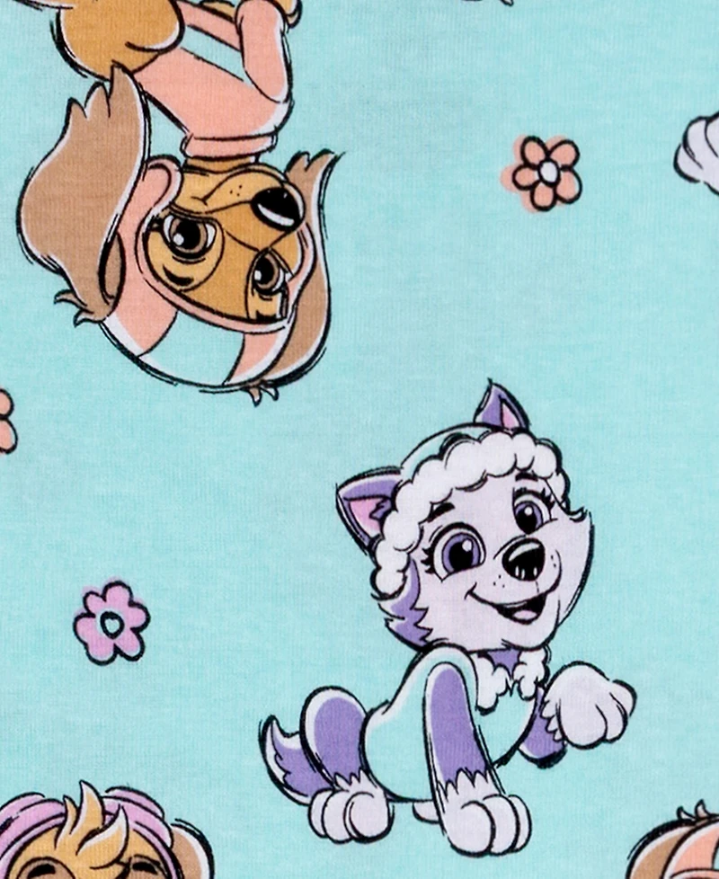 Paw Patrol Girls' Toddler 2T-4T Graphic Tops, Shorts and Pants, 4-Piece Pajama Set