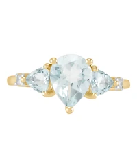 Macy's Aquamarine (1-9/10 ct. t.w.) and Diamond Accent Ring in 14k Yellow Gold