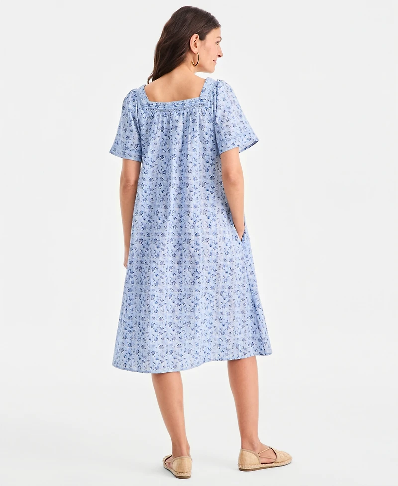 Style & Co Women's Printed Square-Neck Midi Dress, Macy's Exclusive