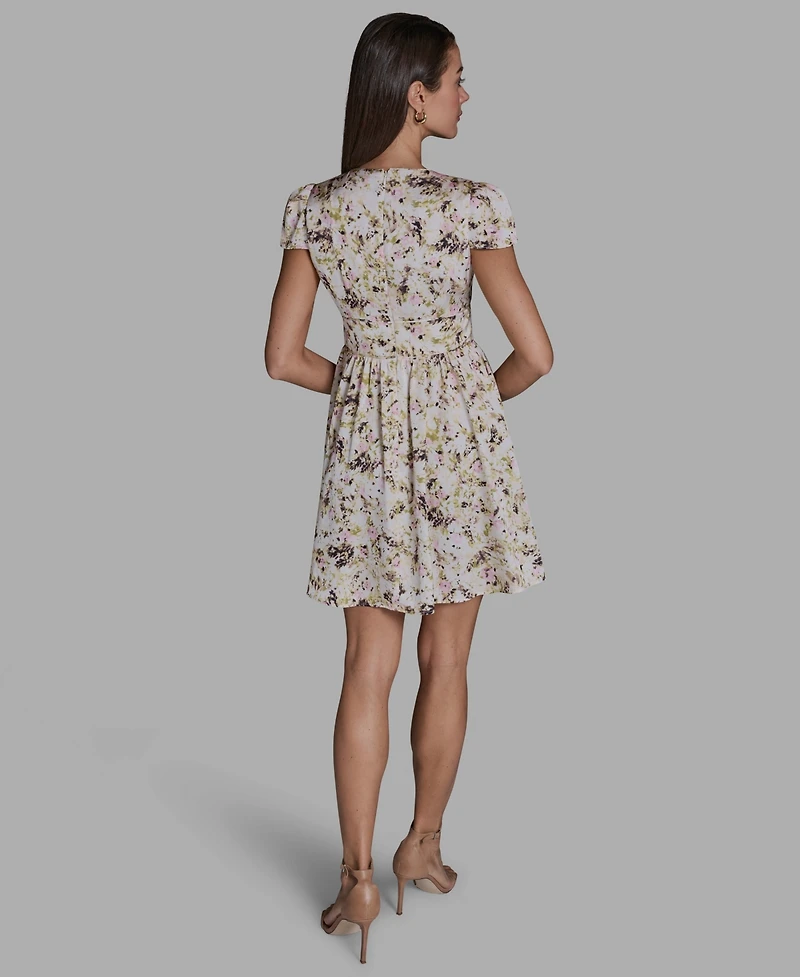 Bcbg Women's Charmeuse V-Neck Mini Dress