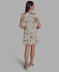 Bcbg Women's Charmeuse V-Neck Mini Dress