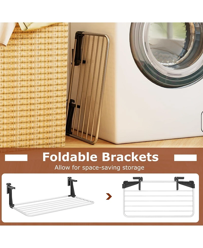 Ecooso Portable Aluminum Clothes Drying Rack Towel Stand with Adjustable Foldable Brackets