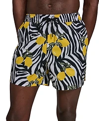 Karl Lagerfeld Paris Men's Regular-Fit Quick-Dry 5" Swim Trunks with Boxer Brief Liner