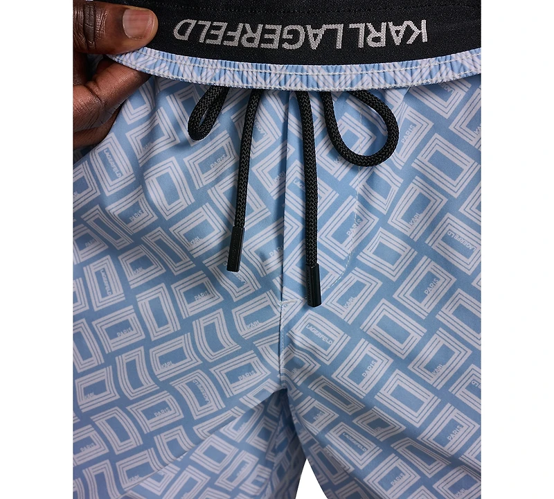 Karl Lagerfeld Paris Men's Printed Volley Shorts