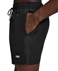 Karl Lagerfeld Paris Men's Logo Patch Volley Shorts