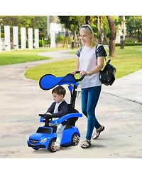 Mecale 3-in-1 Ride on Push Car Mercedes-Benz Licensed Sliding with Canopy