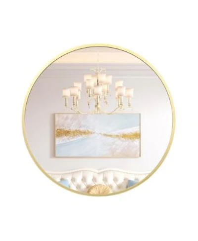 Homfan Round Mirror Circle Mirror Round Mirrors For Bathrooms Entryways Living Rooms Bedrooms Vanity Decor Free Reflection In Modern Design