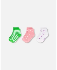 Deux par Girl Socks (3 Pairs) Striped