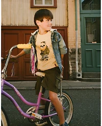 Deux par Deux Big Boys Stretch Twill Bermuda with Cargo Pockets Dark Khaki Green