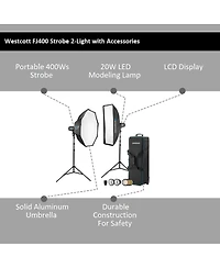 Westcott FJ400 Strobe 2-Light Location Kit with Fj-X3m Universal Wireless Trigger
