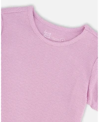 Deux par Deux Little Girls Crinkle Jersey T-Shirt