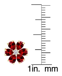 Macy's 2-Piece Garnet (3.93 ct. t.w.) & Amethyst (3.90 Flower Earring and Necklace Set