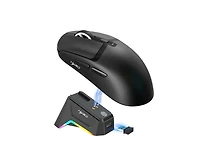 Risokeys Tri-Mode Wireless Gaming Mouse, Lightweight, 12000 Dpi Adjustable, Magnetic Rgb Charging Dock, BT5.3+2.4G+Wired, for Pc, Laptop