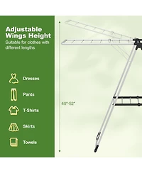 Ecooso 2-Tier Folding Laundry Drying Rack with Aluminum Frame, Clothes Rack