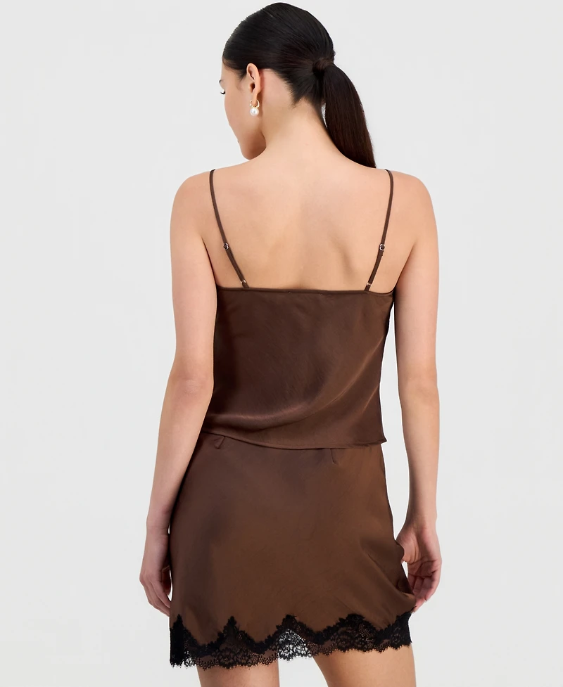 Bar Iii Women's Lace-Trim Cami Top, Macy's Exclusive