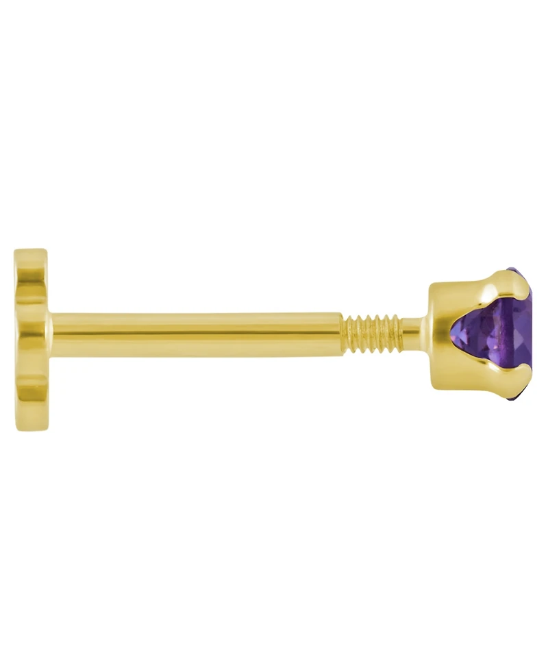 Macy's White Topaz (1/6 ct. t.w.) Stud Earrings 14k Yellow Gold (Also Available Multi-Stones)