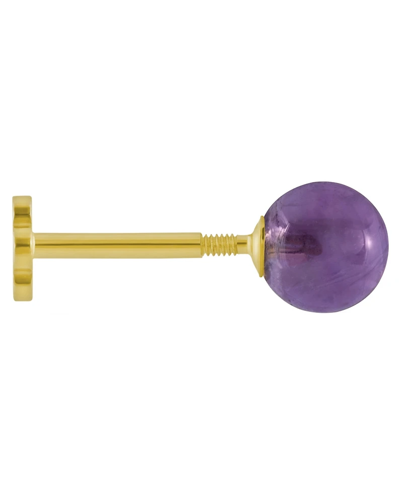 Macy's Rose Quartz (5/8 ct. t.w.) Stud Earrings 14k Yellow Gold (Also Available Amethyst, Onyx, Lapis, Milky Aquamarine)