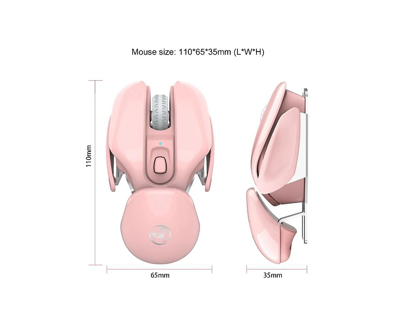 Risokeys 2.4G Wireless Rechargeable Mouse, 3-Speed Dpi 800-1600, Silent Click, Fun Futuristic Design, Ergonomic for Pc, Laptop, Mac, Home & Office
