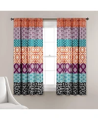 Lush Decor Bohemian Stripe Window Curtain Panels, Pair 52" W x 63" L