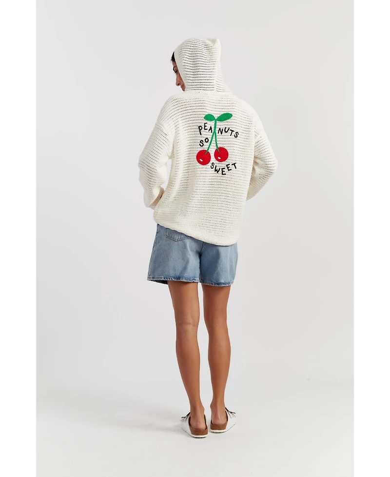 Chinti & Parker Women's Cotton Snoopy Crochet Hoodie