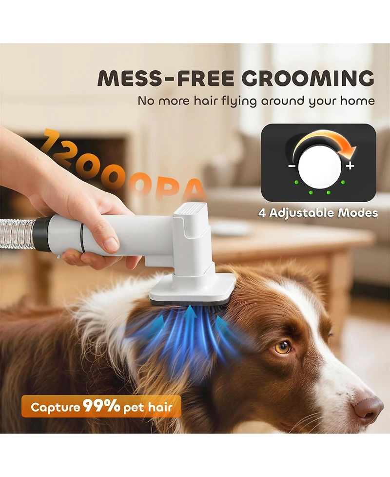 PawHut 5 in 1 Dog Grooming Vacuum & Dryer w/ Clipper for Shedding Pet Hair