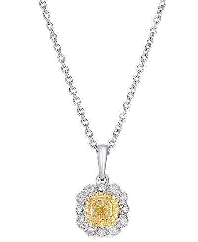 Le Vian Couture Fancy Yellow Diamond & Vanilla Diamond Pendant Necklace (0.42 ct. t.w.) in Platinum Two-Tone Gold