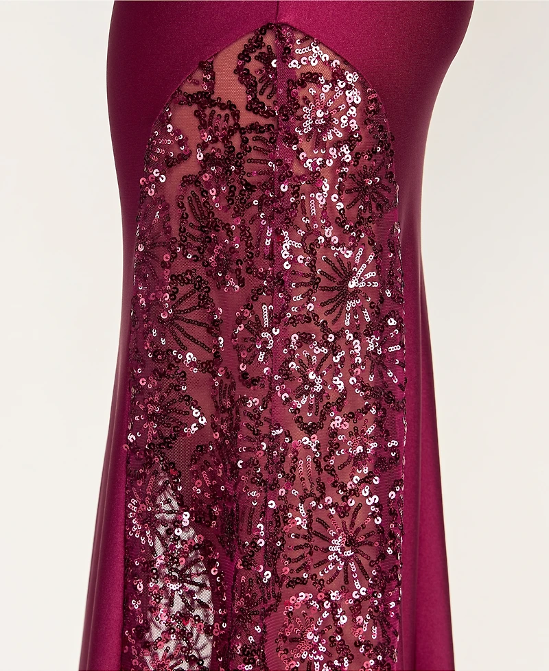 Katia Rae Juniors' Cowl Neck Gown