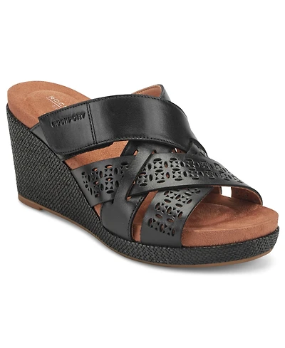 Rockport Women's Britta Slip-On Casual Wedge Sandals