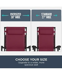 Best Choice Products 30" Extra Wide Folding Zero Gravity Patio Lounge Chair w/Adjustable Canopy Shade
