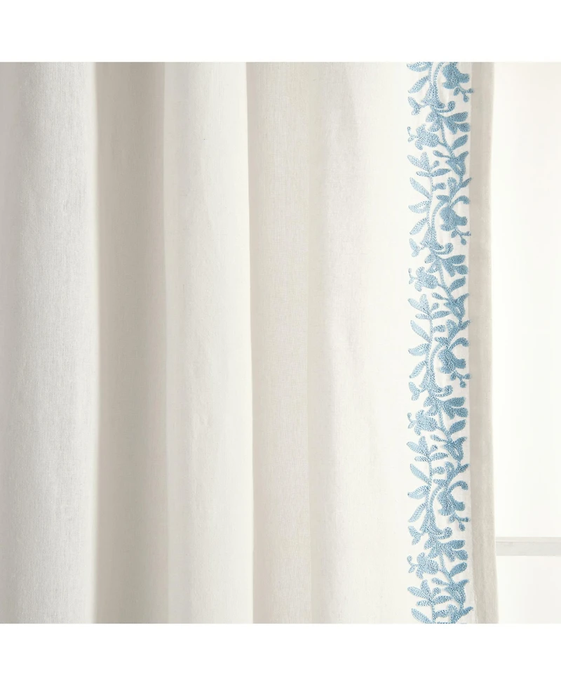 Lush Decor Modern Luxury Embroidered Border Window Curtain Panel Single