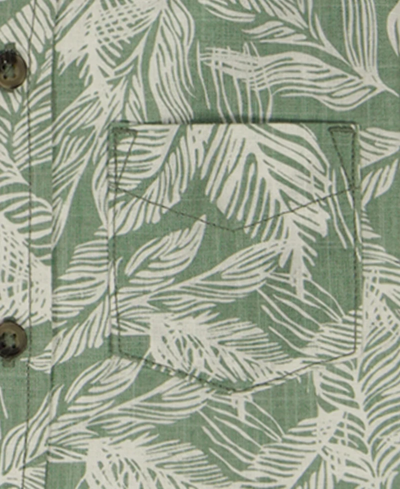 Kids Headquarters Boys' 2T-5 Short-Sleeve Palm Print Textured Shirt & Cargo Shorts, 2-Piece Set