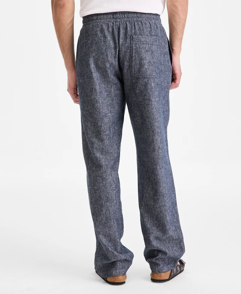 Sun + Stone Men's Linen Blend Straight Leg Pants, Macy's Exclusive