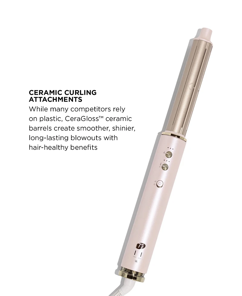 T3 Aire 360 Air Styler Blowout Kit with Dual Voltage and Ceramic Curling Attachments