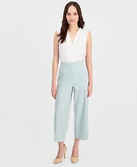 Anne Klein Essentials Petite Seamed Cropped Pull-On Pants