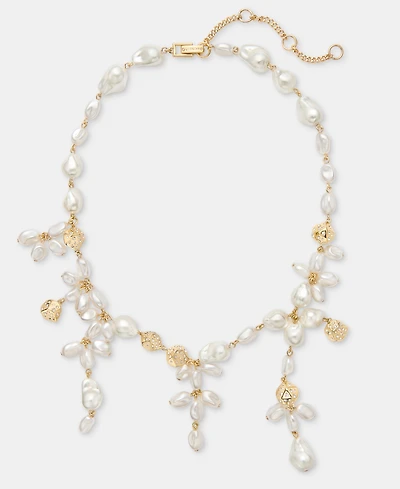 Givenchy Pave Nugget & Imitation Pearl Statement Necklace, 16" + 3" extender