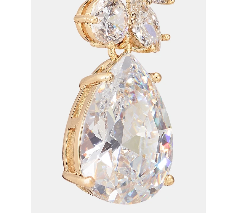 Givenchy Cubic Zirconia Cluster Triple Drop Earrings